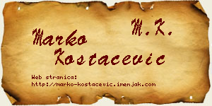 Marko Kostačević vizit kartica